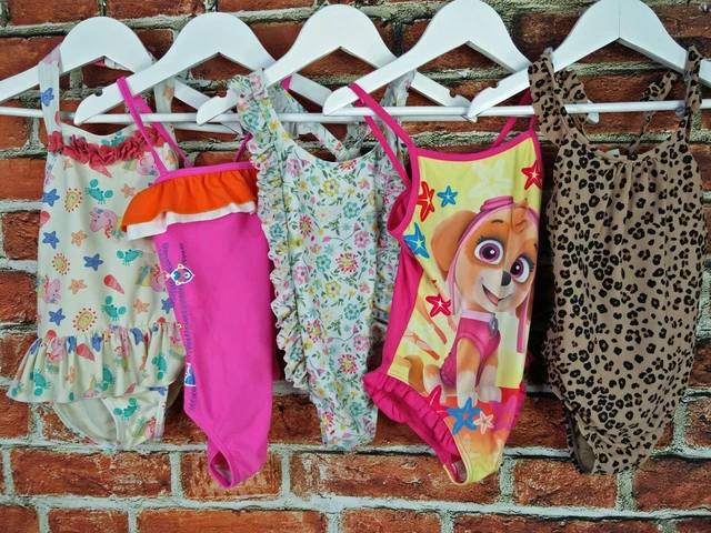 GIRLS BUNDLE 4-5 YEARS GAP M&S etc FLORAL PEPPA PIG LEOPARD SWIMSUITS 110CM