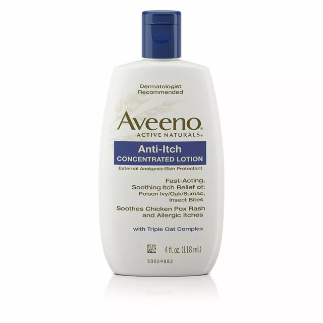 Aveeno Anti-Itch Concentrated Lotion Fast Acting Soothing Itch Relief 4 Fl Oz