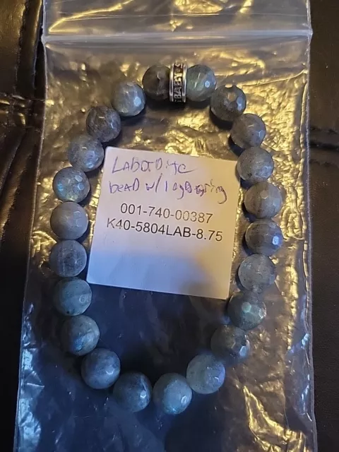 King Baby Studio labradorite beaded bracelet with logo king baby 8.75 3