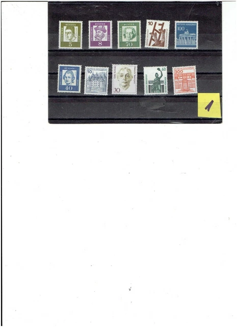 BUND : 10 versch. postfrische DS- Marken / 1