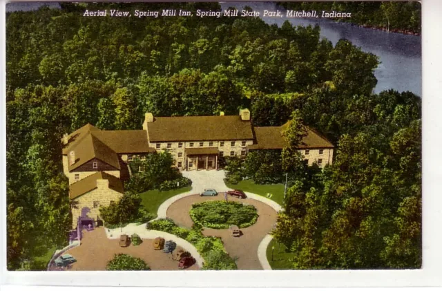 Aerial View, Spring Mill Inn, Spring Mill State Park, Mitchell, Indiana !