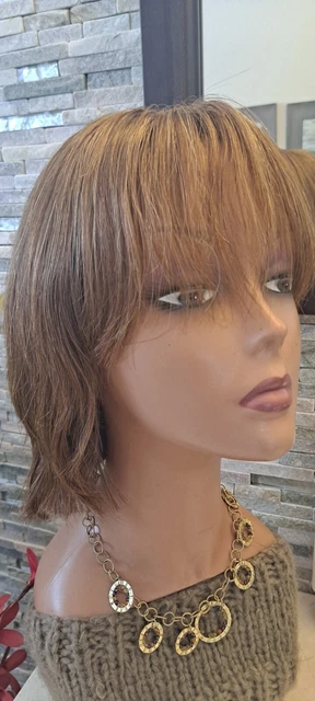 Euro Custom wig moveable bangs dark blonde highlight human hair sheitel L cap Euro Custom wig moveable bangs dark blonde highlight human hair sheitel L cap