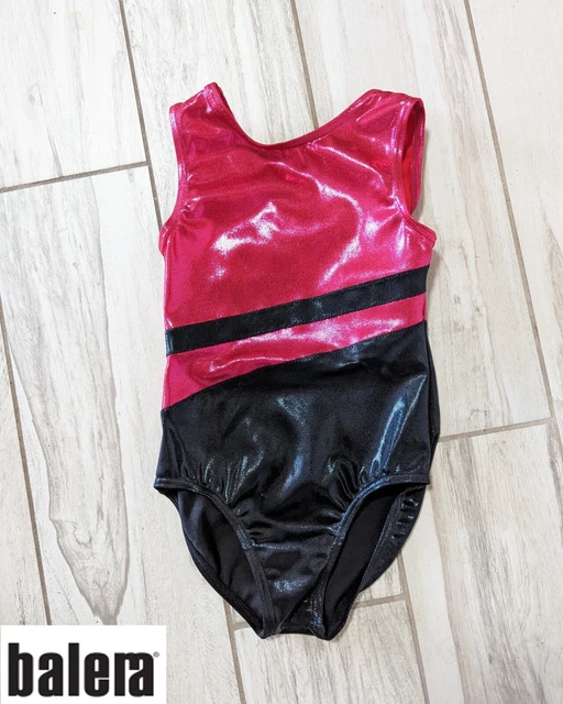 CUTE Balera Gymnastics Dance Ballet Leotard CS Small Mystique MAGENTA Pink Black