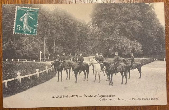 Carte Postale Ancienne. Haras Du Pin . Orne. École D’équitation ( Cpa 3)