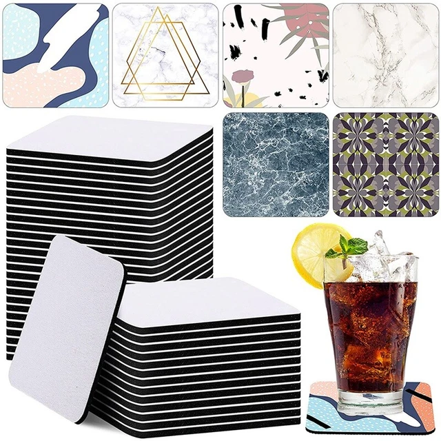 35 ud. posavasos cuadrados de sublimación taza vacía J4Y1