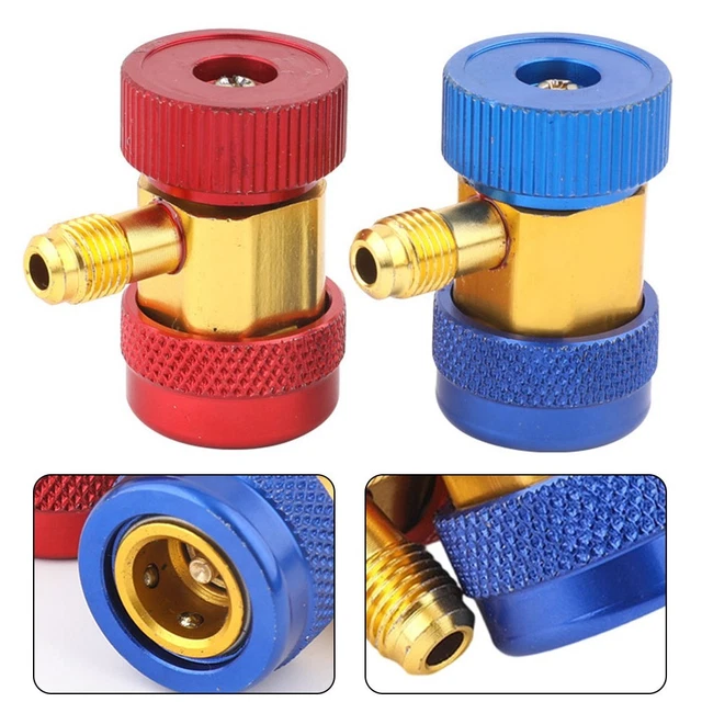 CAR AC R134A Adjustable Adapter Fittings Quick Coupler 14 SAE Male ...