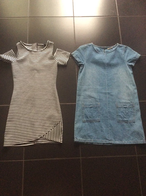 Girls Dress Bundle Next/candy Couture Age 9 Denim Tunic Cold Shoulder Vgc