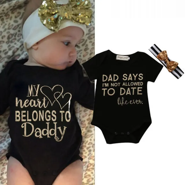 Newborn Infant Baby Boys Girls Letter Print Jumpsuit Short Sleeve Bodysuit