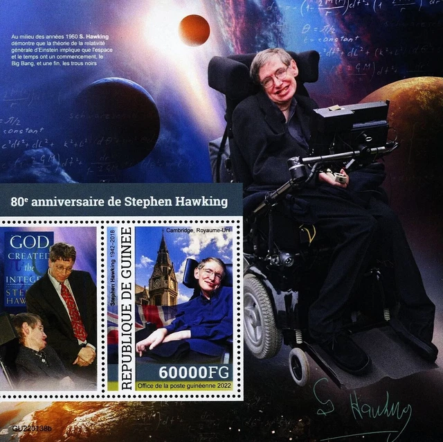 Stephen P PROFESSOR STEPHEN HAWKING Physicist Space Science Stamp Sheet #2 (2022 ...