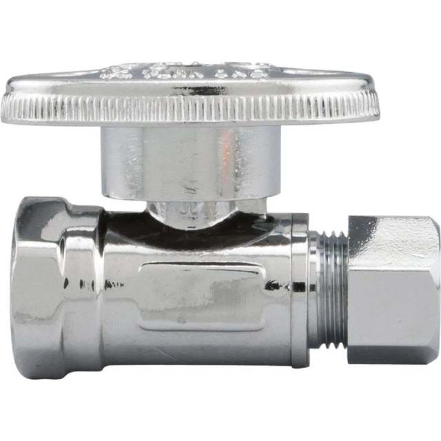 3/8 In. FIP x 3/8 In. Compression Brass Quarter Turn Straight Valve  191-222HC