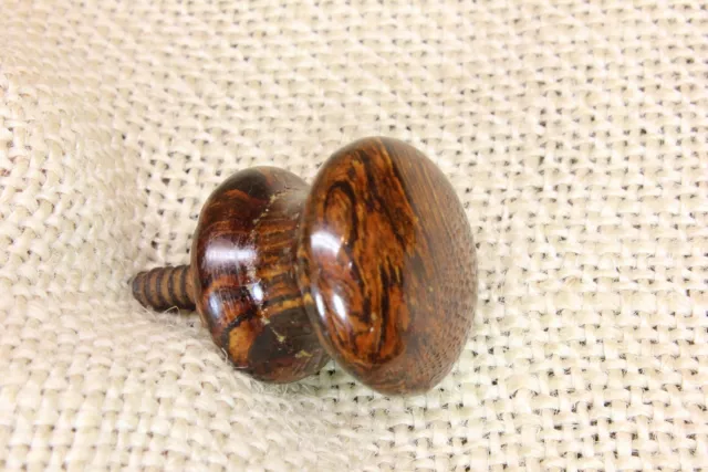 Old Cabinet Door Knob Drawer Brown Swirl Bennington Porcelain 7/8" 1800’s Chips