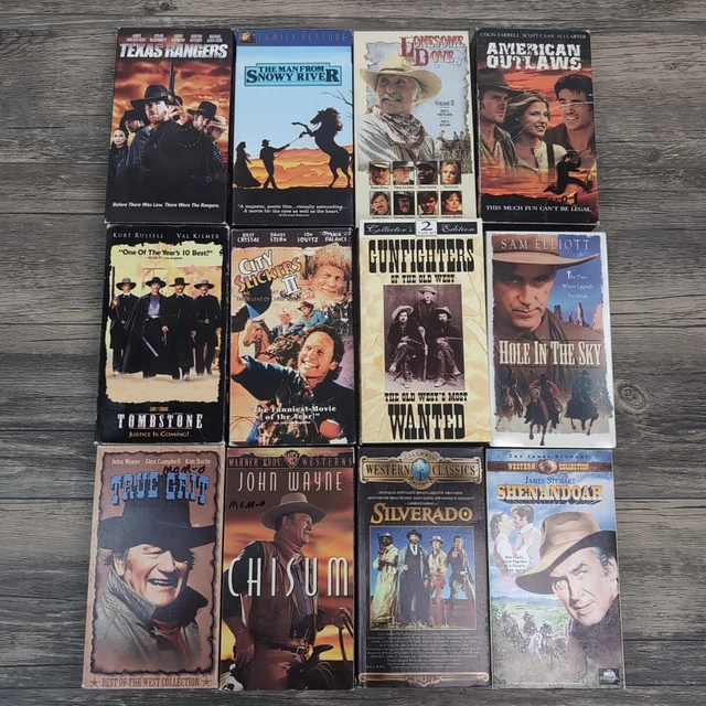 12 WESTERN MOVIES VHS Classics John Wayne Texas Gunfights Wild West All ...