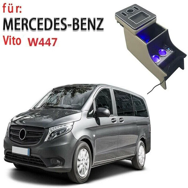 Boîte De Rangement Centrale/accoudoir Pour Mercedes Vito V260 W447 (2005-2021) - ABS Et Cuir - Installation Facile