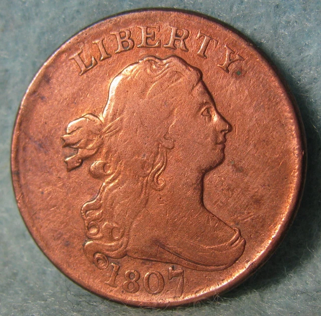 1807 Draped Bust Half Cent ~ Old US Coin