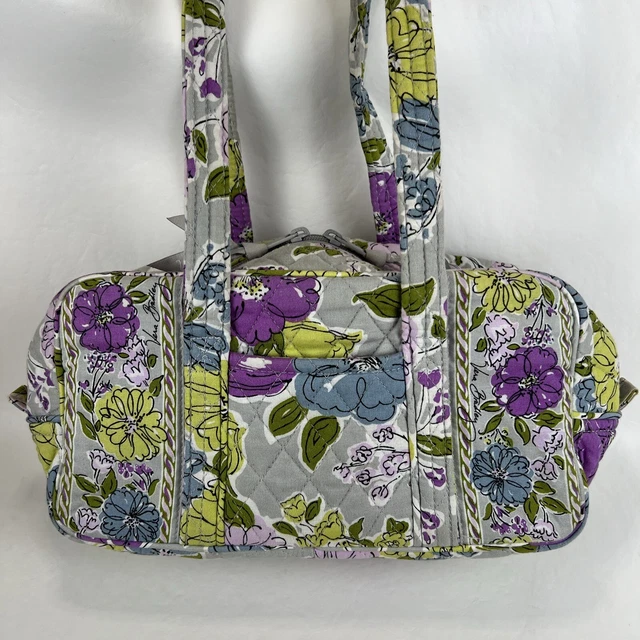 Vera Bradley Handbag Gray Orchid Gray Green Purple Medium Bag