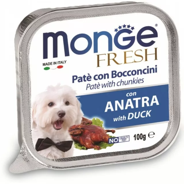 Monge Fresh Patè e Bocconcini con Anatra 100 gr per Cane
