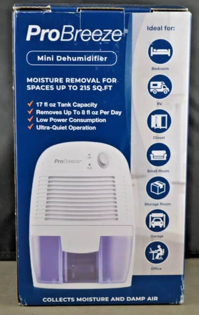 Pro Breeze Mini Dehumidifier PB-02RT-US 17 fl. oz. Tank 215 Sq. Ft. 092322MGL6