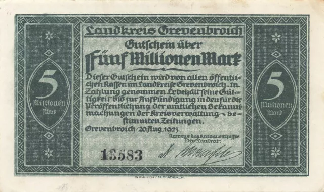 Grevenbroich - Landkreis - 5 Millionen Mark