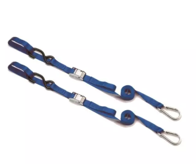 Apico Motorcycle Motorbike Tie Down Straps BLUE (PAIR)