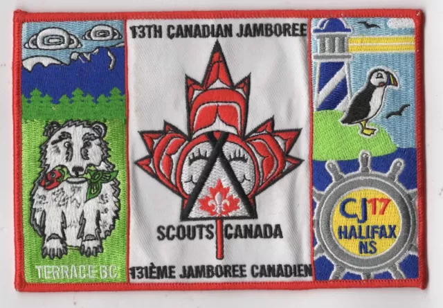 13th Canadian Jamboree Boy Scout Patch RED Bdr. [INT748]