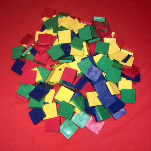 Square Plastic Color Tiles Set 200 Educational Tool Mathematics Multiplication