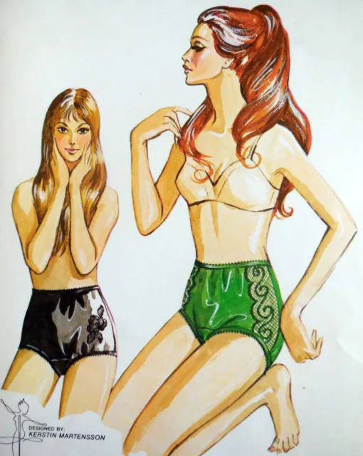 Vtg 1969 Kwik-Sew 201 Pattern Ladies' Panties Crotch Pieces Nylon Tricot 4-6 Uc