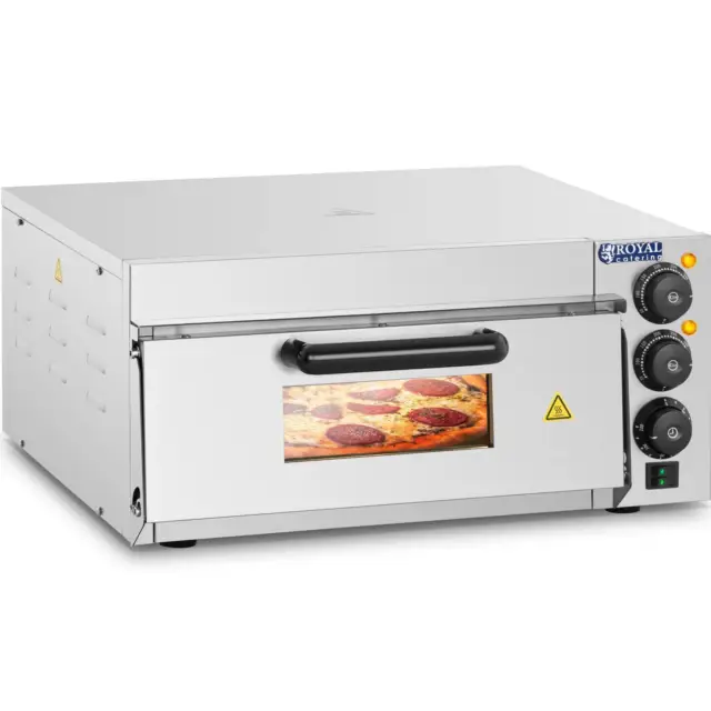 Royal Catering Four À Pizza Électrique Inox 2000W 230V 350 °C 40X40X1 5Cm