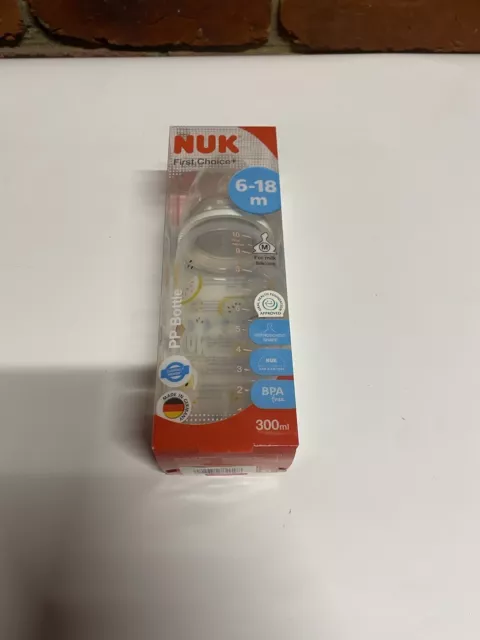 NUK First Choice+ Silicon PP Baby Bottle BPA Free Melon 300 ml 6 - 18 Months