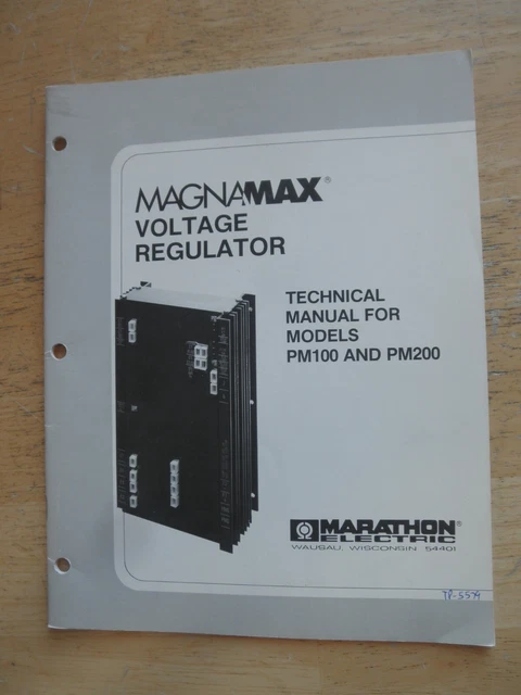 Magnamax Voltage Regulator Technical Manual Models PM100 PM200 Marathon Electric