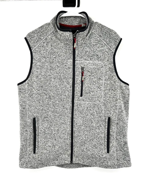 Orvis Vest Mens XL Full Zip Front Pocket Fleece Knit Thick Warm sweater sport