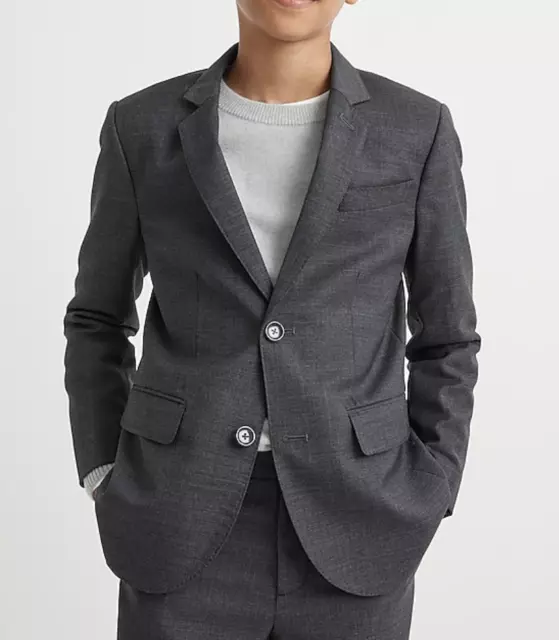 2022 CALVIN KLEIN Boys Heather Gray Suit Blazer Sport Coat Jacket 16R 100% Wool