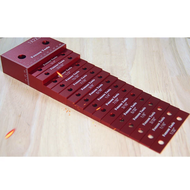 16pcs Aluminum Precision Setup Blocks Height Gauge Set for Router Table Saw