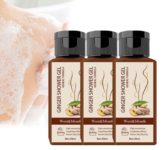 1/3X Ginger Contour De_toxi Shower Gel，Organic Slim Lymphatic Drainage Slimming