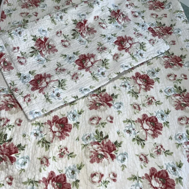 Laura Ashley Home Twin Quilt Set Lightweight Cotton Bedding Matching Sham