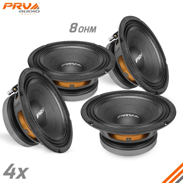 PRV Audio 6MB400 6.5" Midbass Speakers - 4 Pack, 8 Ohm, 400W RMS, Pro Audio Quality