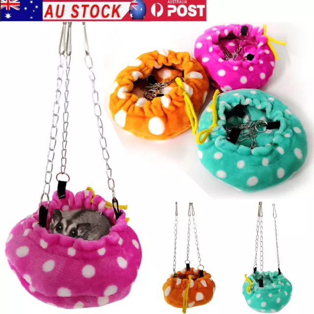 Cute Pet Cage Hammock Hanging Bed Ferret Rat Hamster Toys Nest Squirrel Birds AU