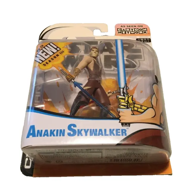 Anakin Skywalker Clone Wars Cartoon Network Figure #2 3.75" Star Wars New Hasbro