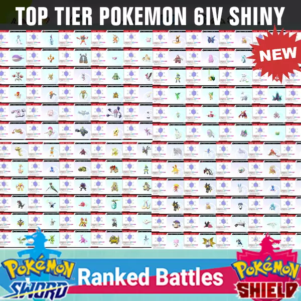 Pokemon Sword/Shield RANKED BATTLE POKEMON 6IV COMPETITIVE SHINY✨Top Tier PICK 1