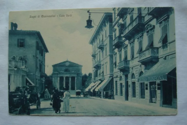 Cartolina Bagni di Montecatini (Pistoia) Viale Verdi viaggiata primi '900
