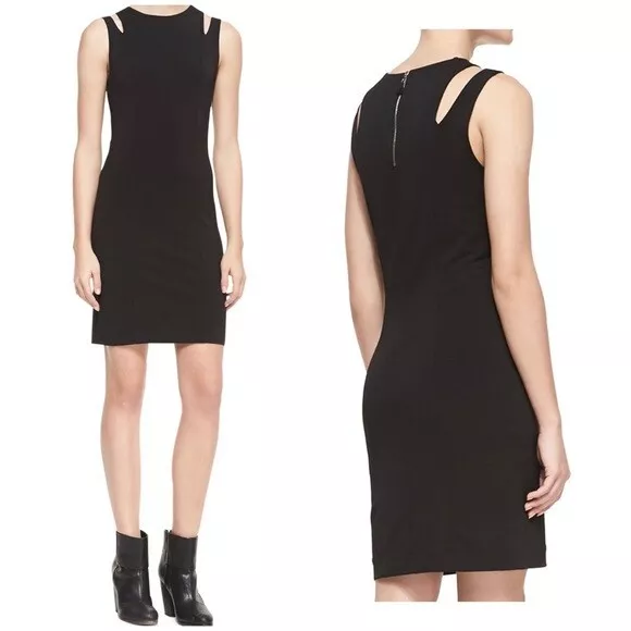 Rag & Bone NWT Vela Cutout Shoulder Dress LBD Sheath Sleeveless Black Medium