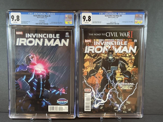 Marvel Comics Invincible Iron Man # 9 Cover A & Turcotte Cover CGC 9.8 1st app