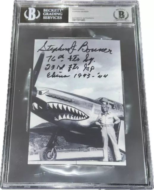 Stephen Bonner "WWII Flying Tigers ACE" Signed Autographed Photo BAS Beckett 3