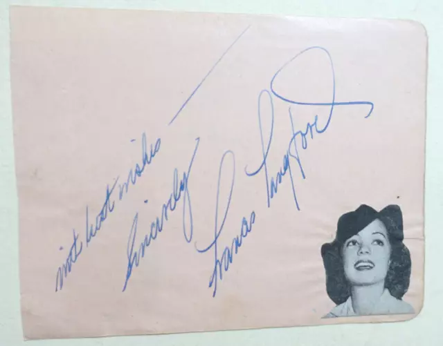 FRANCES LANGFORD & DON AMECHE AUTOGRAPHS SIGNATURES, 1940's, Actors, Singer