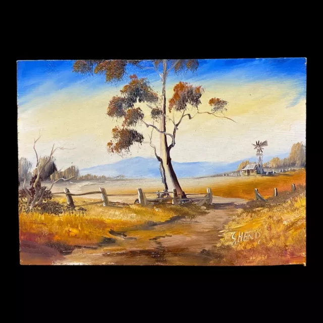 Australian Hand Painted Acrylic Scene Art on board x 2 by Artist S.Hend