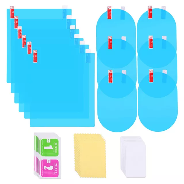 12pcs Rainproof Rearview Mirror Window Clear Film Membrane Anti Fog Car Stickers