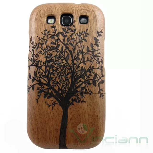 Custodia cover albero in VERO LEGNO per Samsung Galaxy S3 i9300 SIII rigida