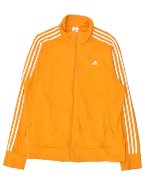 ADIDAS Girls Tracksuit Top Jacket 13-14 Years Yellow Cotton AT37