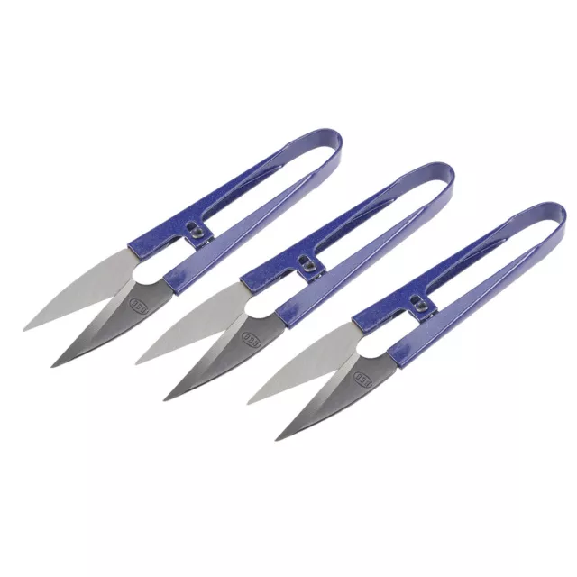 3Pcs 4.1" Sewing Scissors Nipper Embroidery Thrum Yarn Thread Cutter Blue