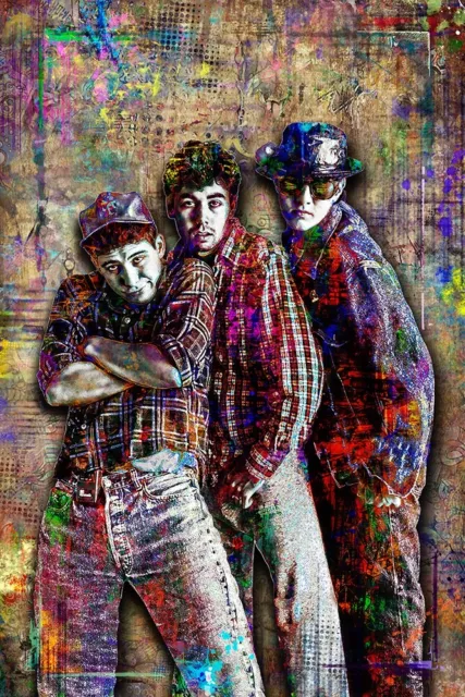 Beastie Boys Pop Art 12x18in Poster,  MCA, Mike D & Ad-Rock Poster Free Shipping