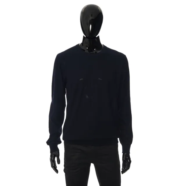 BRIONI 820$ Navy Blue Crewneck Sweater - Virgin Wool